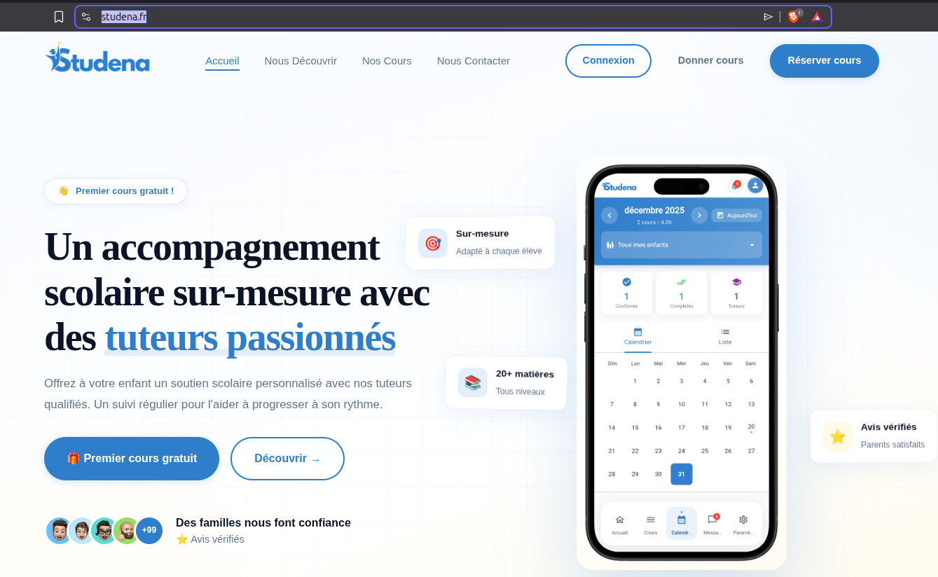 Studena – Plateforme de Soutien Scolaire Personnalisé