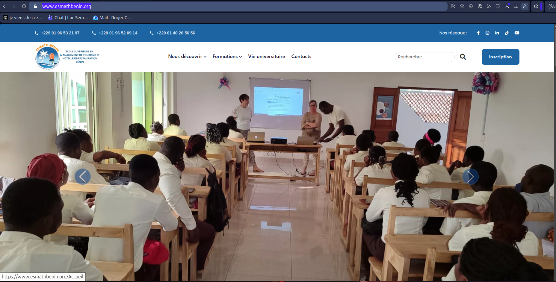 ESMATH-BÉNIN – Site Vitrine d'École Supérieure