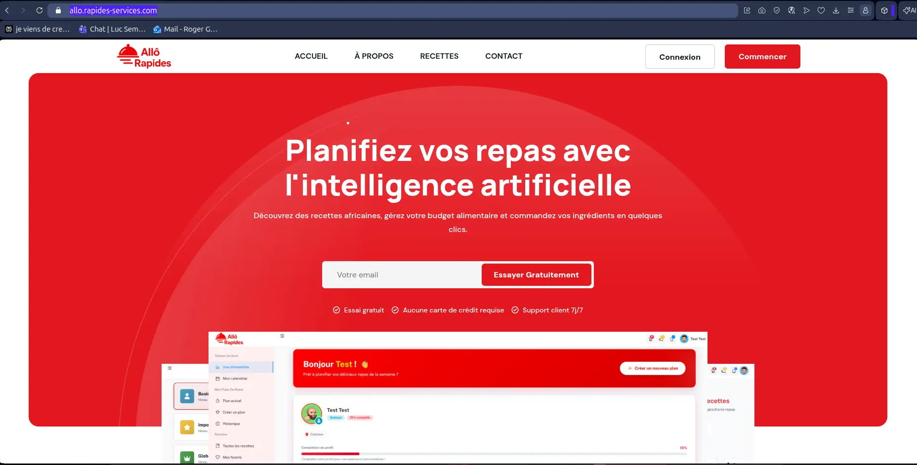Allô-Rapides – Planification de Repas & Commande d'Ingrédients