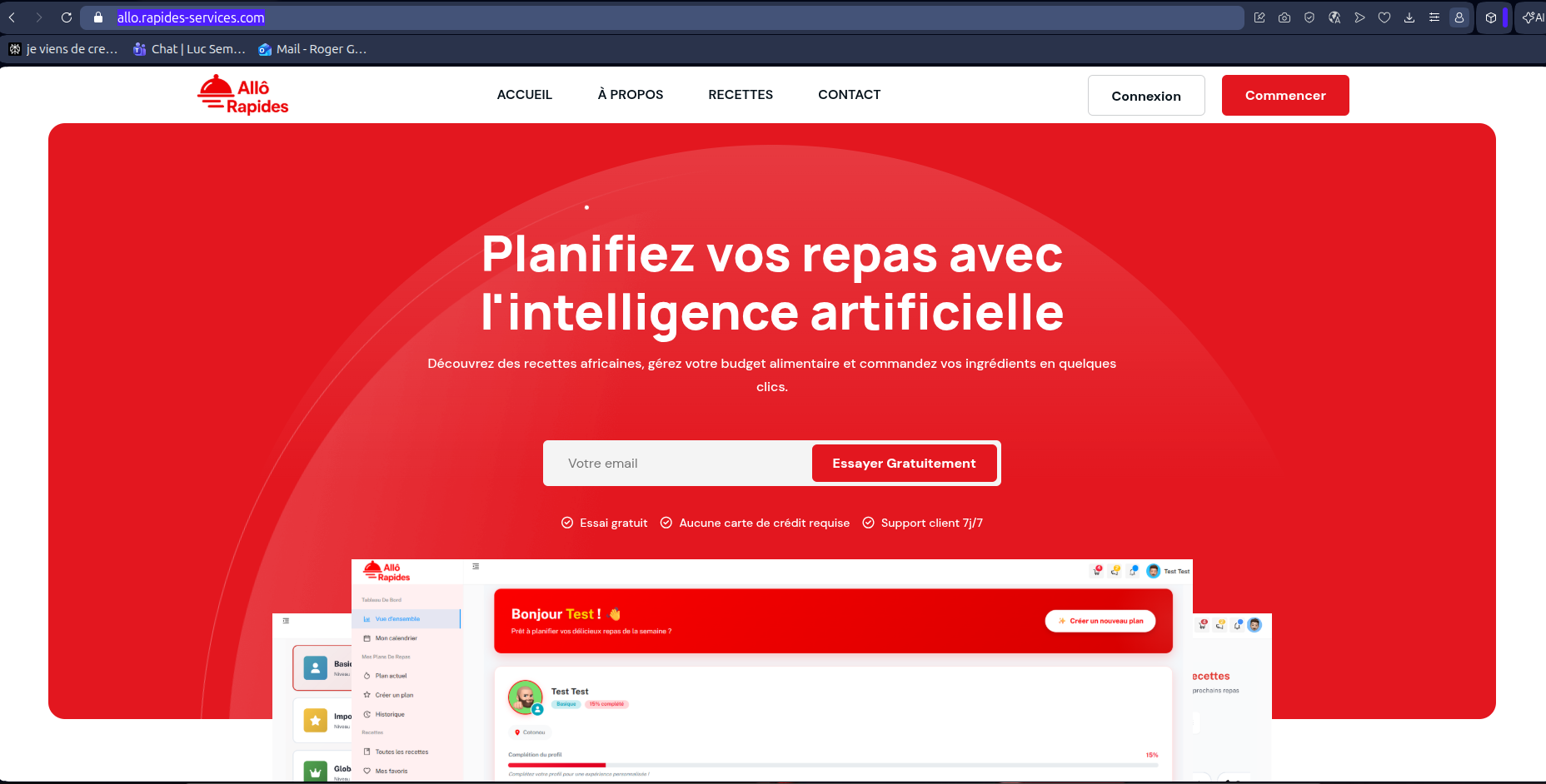 Allô-Rapides – Planification de Repas & Commande d'Ingrédients