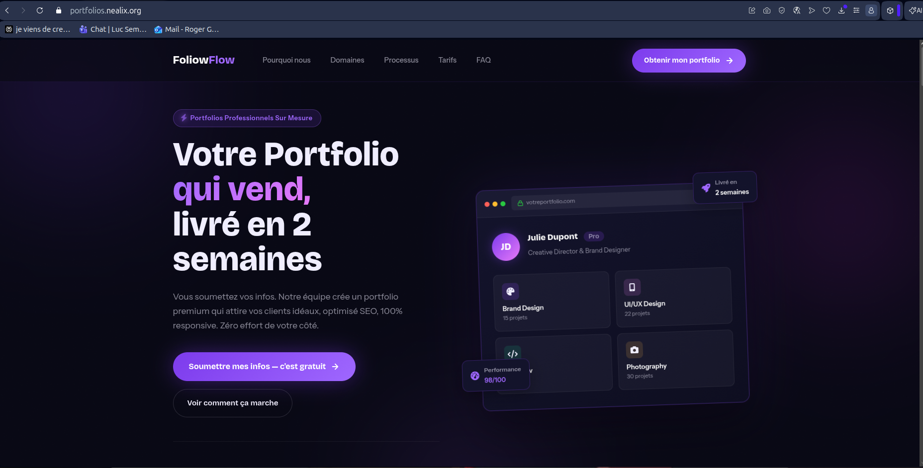 FoliowFlow – Service de Portfolios Professionnels Sur Mesure
